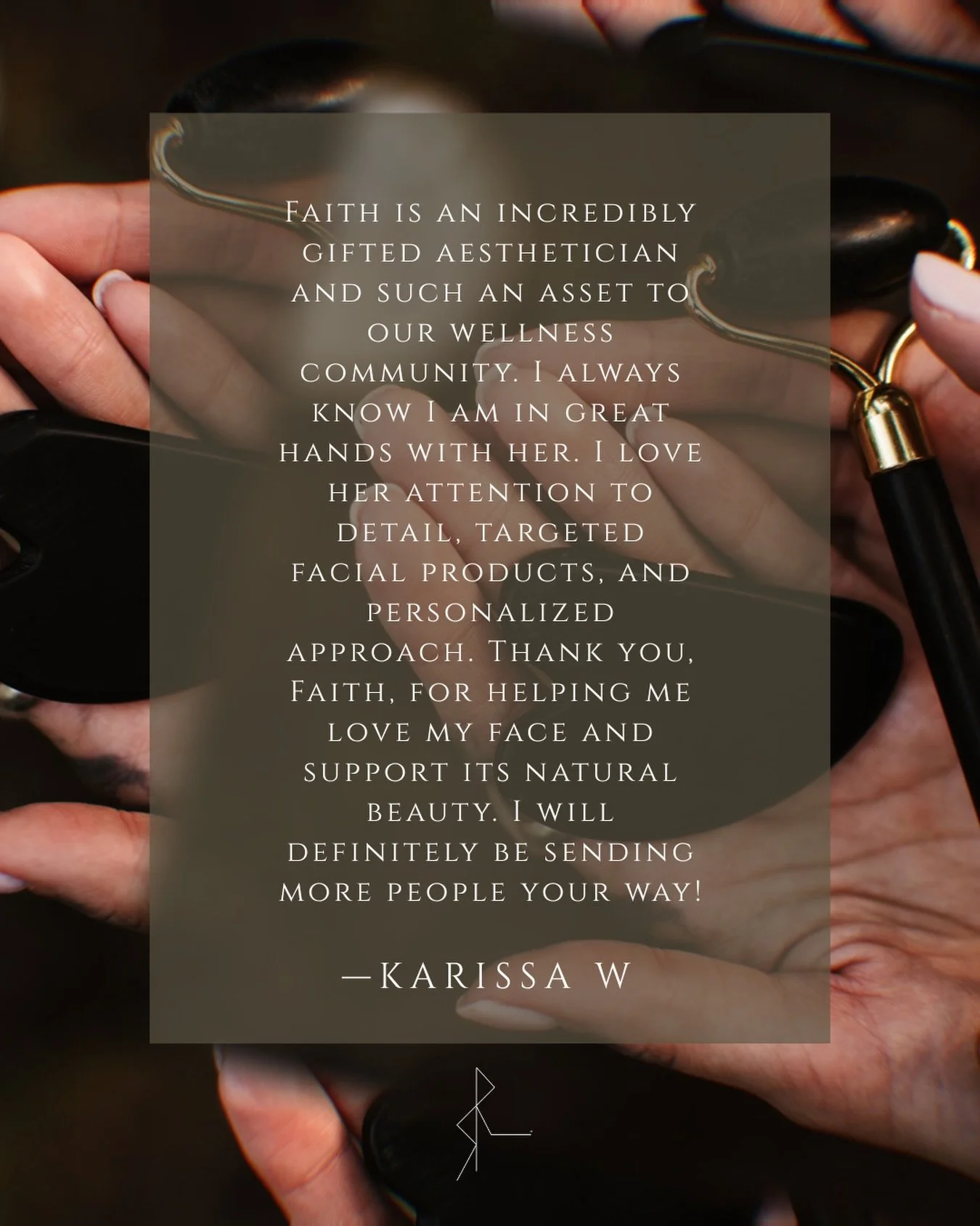 This testimony meant a lot to me, especially coming from such an incredible human. 🤍

Karissa, thank you for your trust, your kindness, and for allowing me to be part of your skincare journey.

I&rsquo;m deeply grateful not only for clients like her