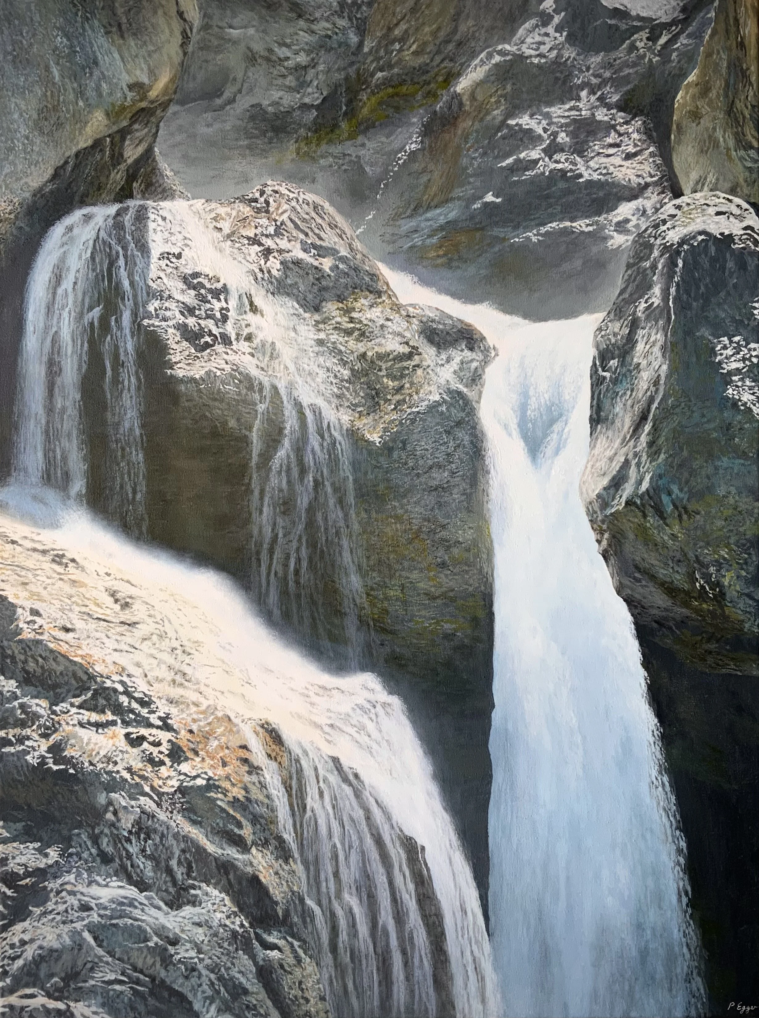 Patrick Egger - Suisse - "Eau sauvage.  Peinture acrylique 80x60cm"