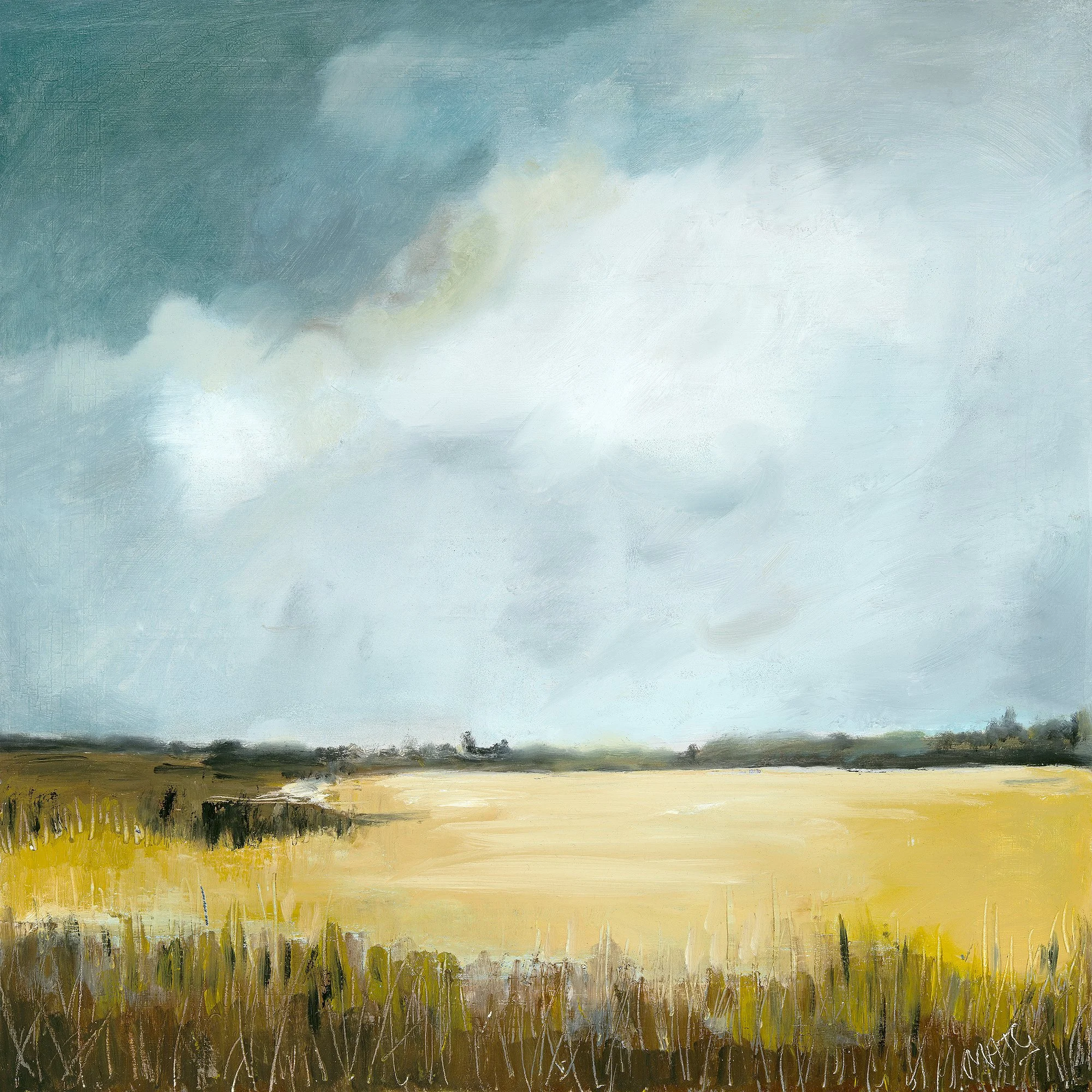 Maureen Gillespie - United Kingdom - "Golden Wheat Field. Oil on Canvas"