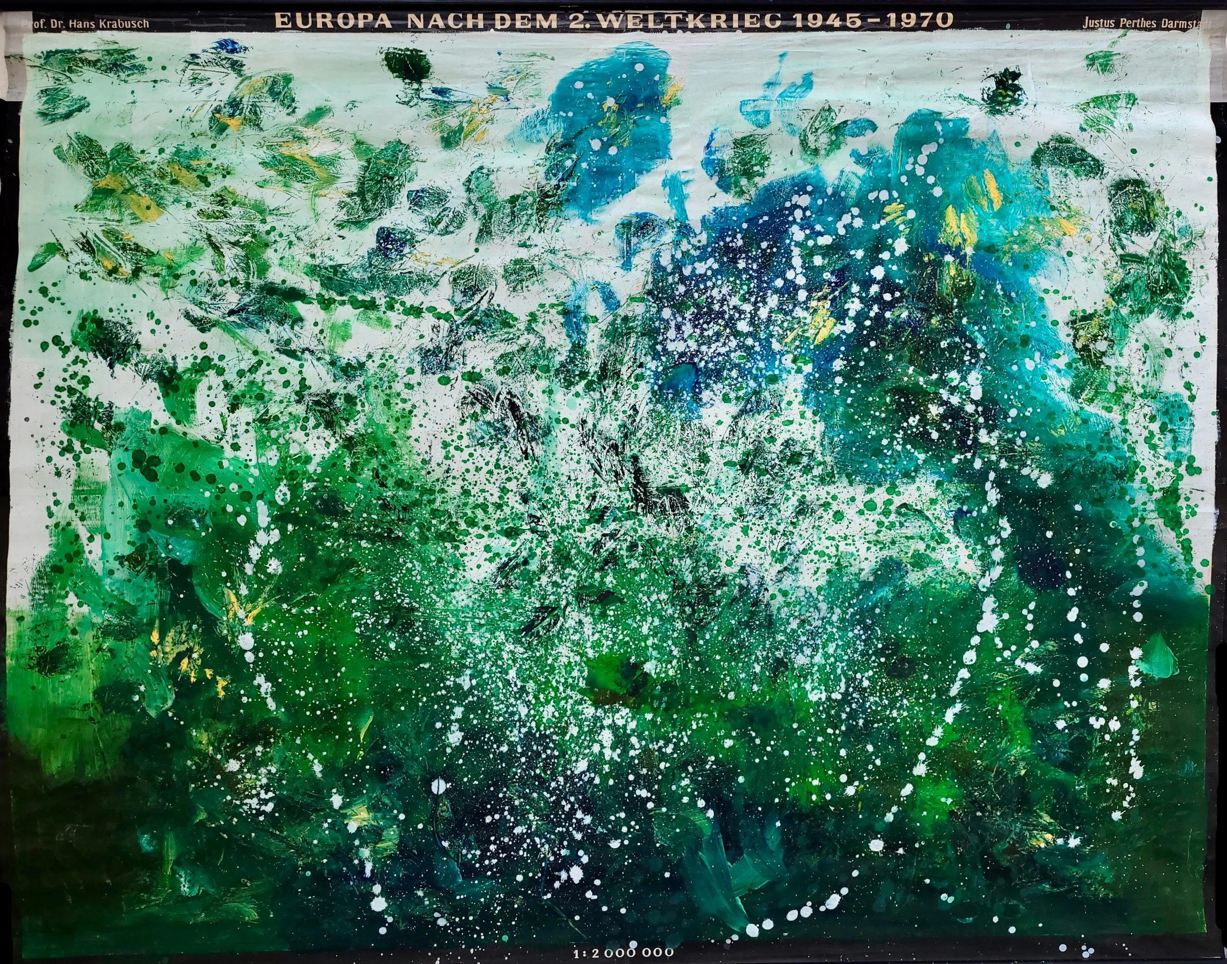 Reiner Heidorn - Germany - "Europa 1945 - 1970, 190 x 250 cm, oil on schoolmap 2025"