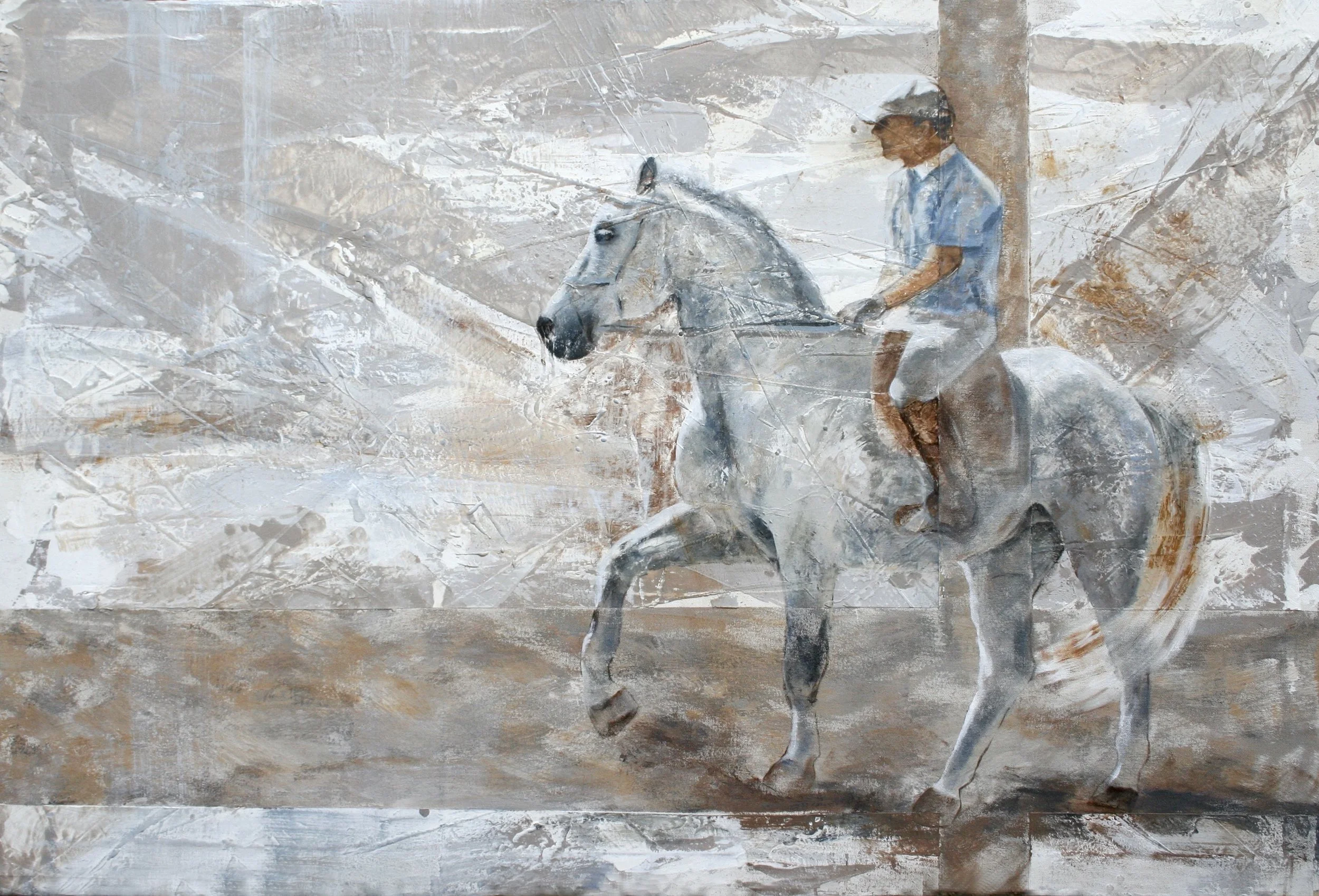 Veronica Garcia-Huidobro R - Chile - "Mental Connection“, 100 x 150 cm, encaustic and acryliques technique
