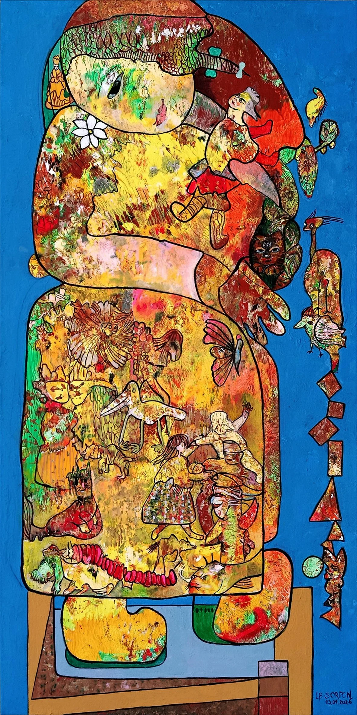Lidia Barbara Gordon - Germany - "Ein verträumtes kleines Mädchen-2026-Acryl auf Leinwand-50x100cm"