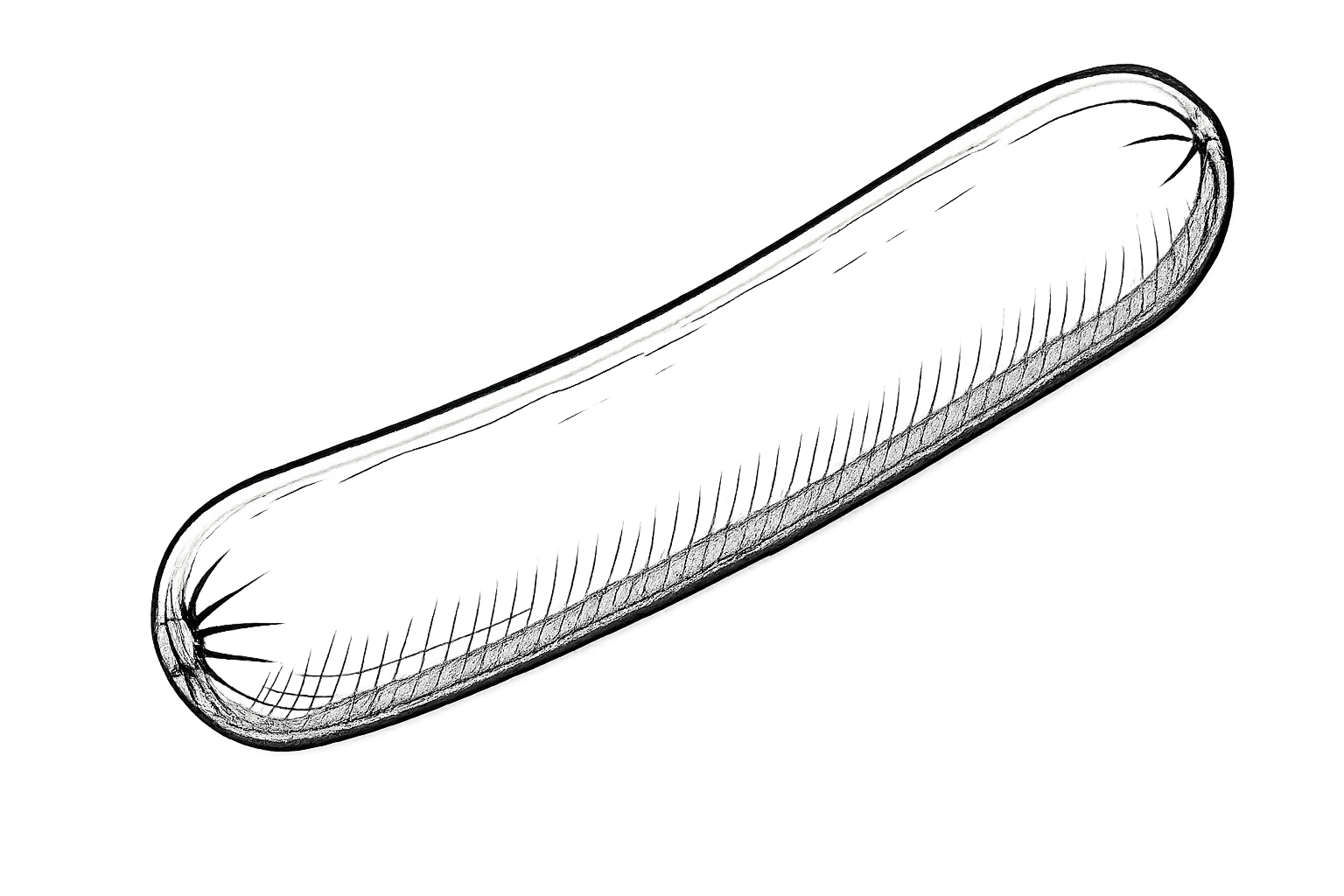 A crystal clear glass tray with rounded edges on a black background.