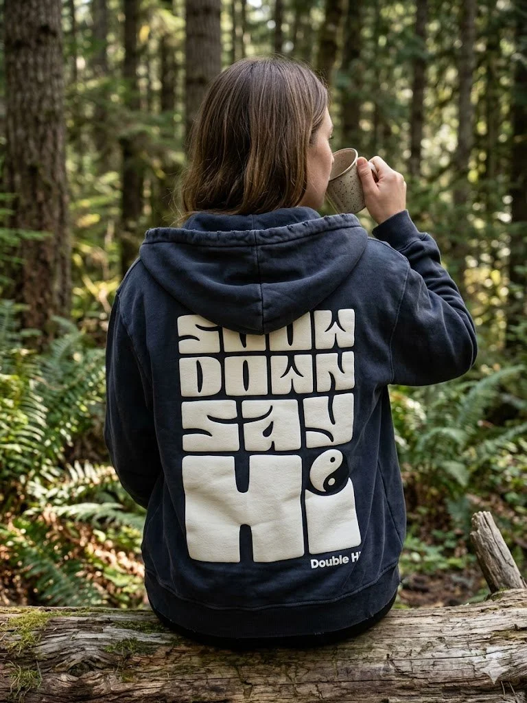 Pre-Order: Slow Down Say Hi Distressed Zipper Hoodie