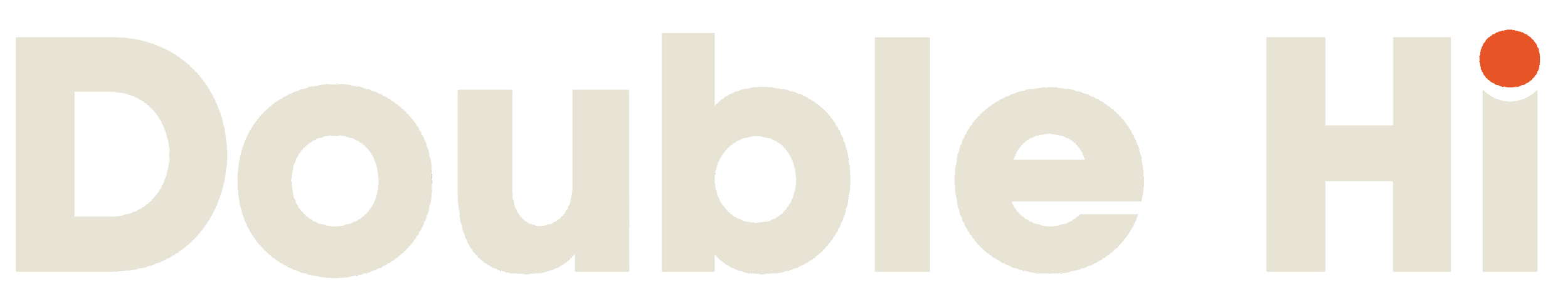 Double Hi logo with the name written in large light-colored letters and a small orange dot above the letter 'i'.