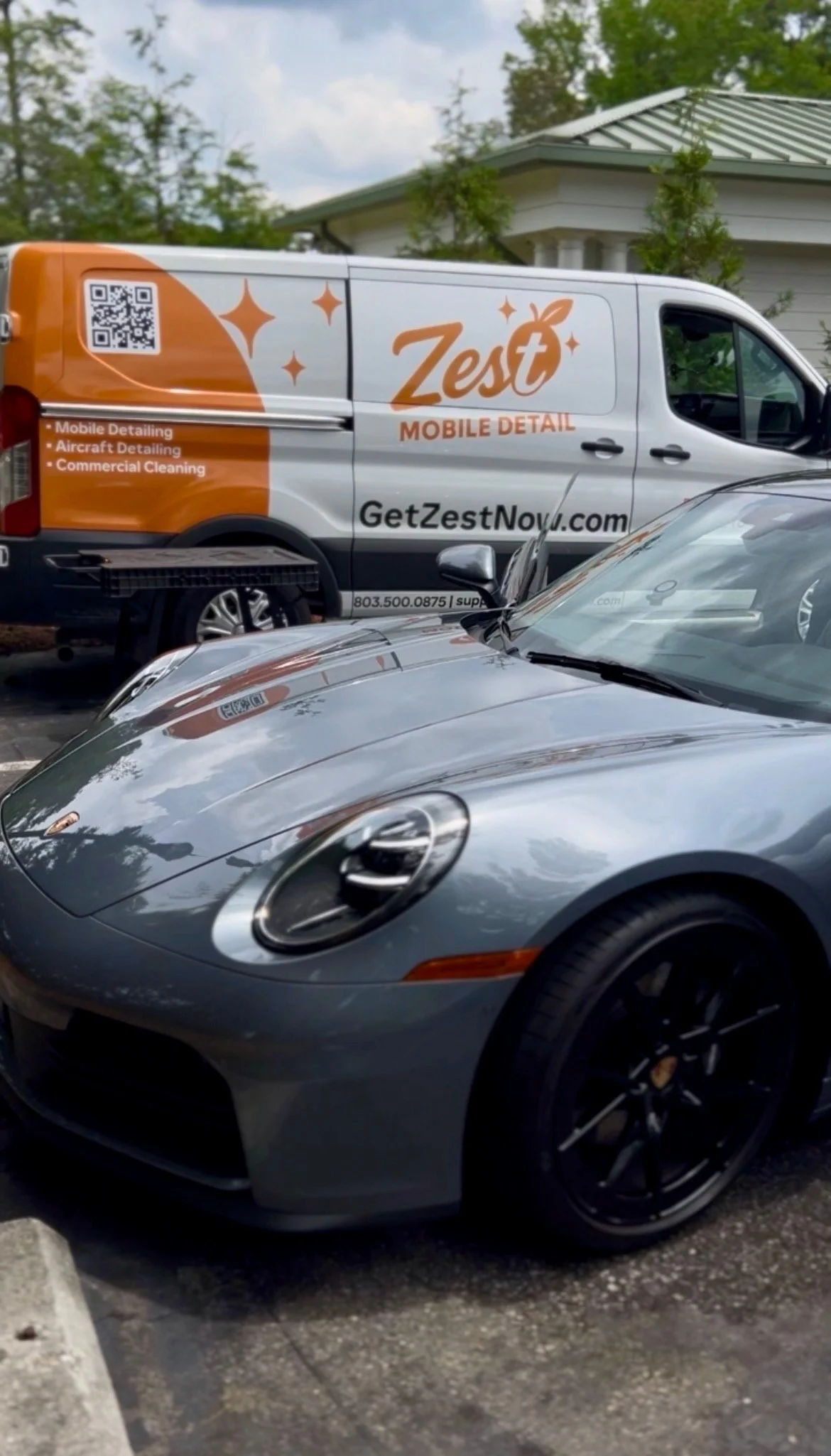A premium vehicle receiving professional mobile detailing service from Zest Mobile Detail in Columbia, SC. Our fully equipped mobile detailing team brings high-end interior detailing, exterior detailing, paint polishing, ceramic sealant applications,