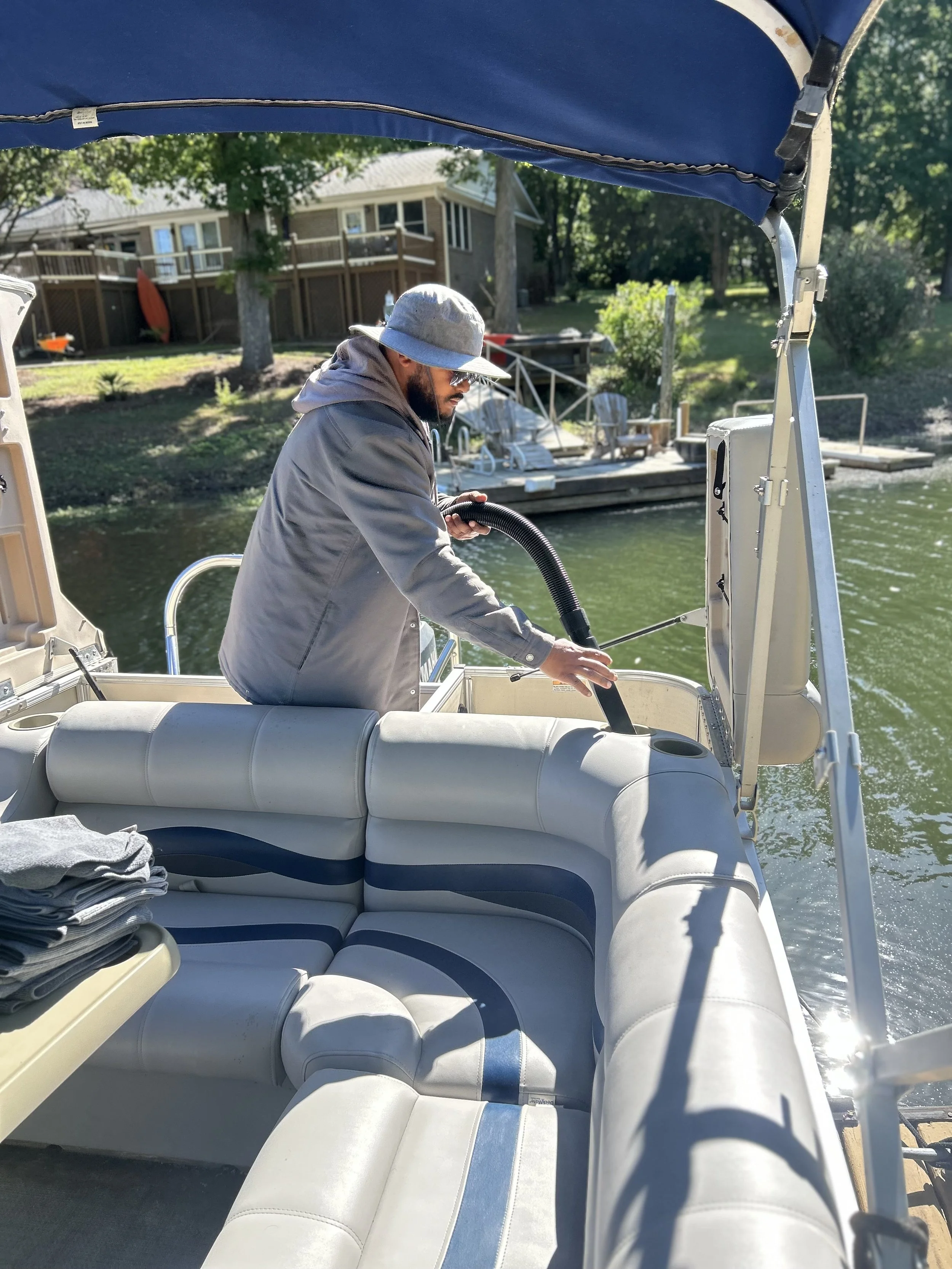 Boat professionally detailed by the team at Zest Mobile Detail in Chapin, SC. Premium boat detailing and restoration services helping owners across Lake Murray, Columbia, Lexington, Chapin and surrounding South Carolina areas keep their vessels