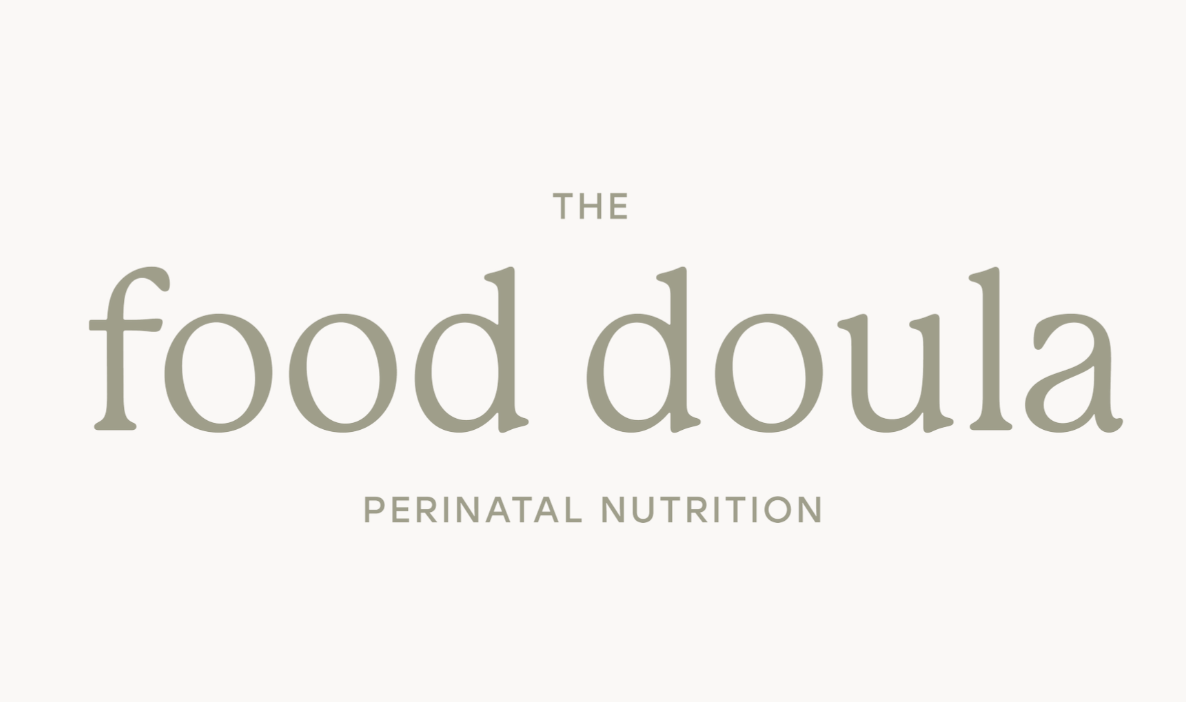 Logo for The Food Doula with the words 'Perinatal Nutrition' underneath.
