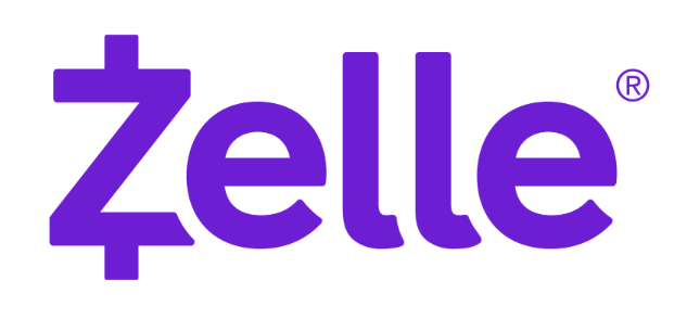 Zelle logo in purple text with registered trademark symbol.