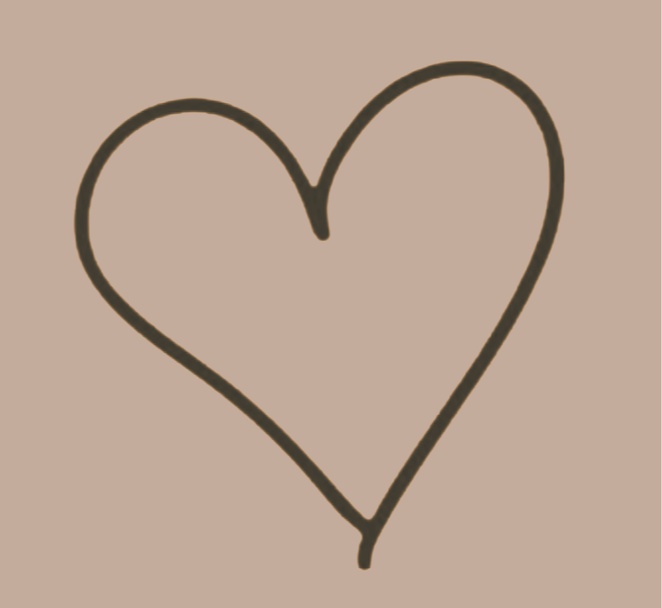 Hand-drawn heart shape on a beige background