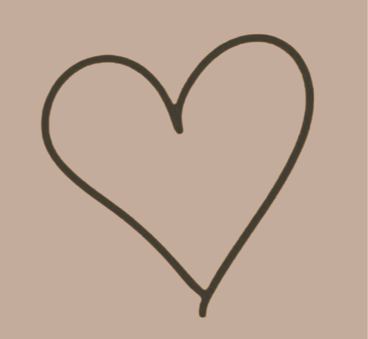 Hand-drawn heart on beige background
