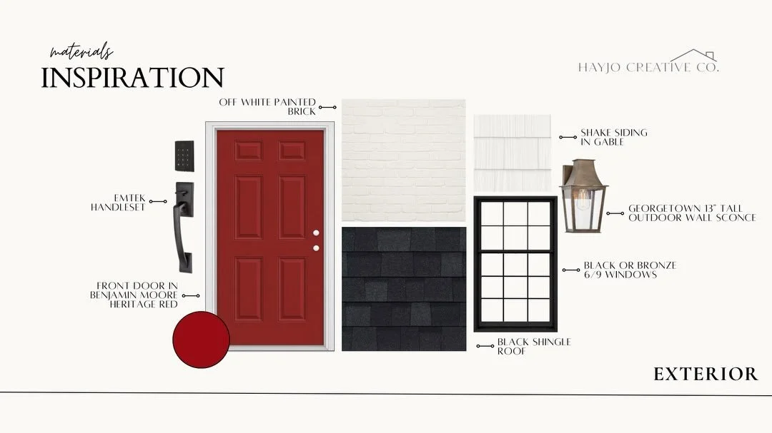 Sometimes a materials board just looks like&hellip; samples 👀
But I promise &mdash; there&rsquo;s a vision.

Swipe to see how this materials board transforms into a full exterior concept ✨
From the crisp white exterior to the bold black windows and 