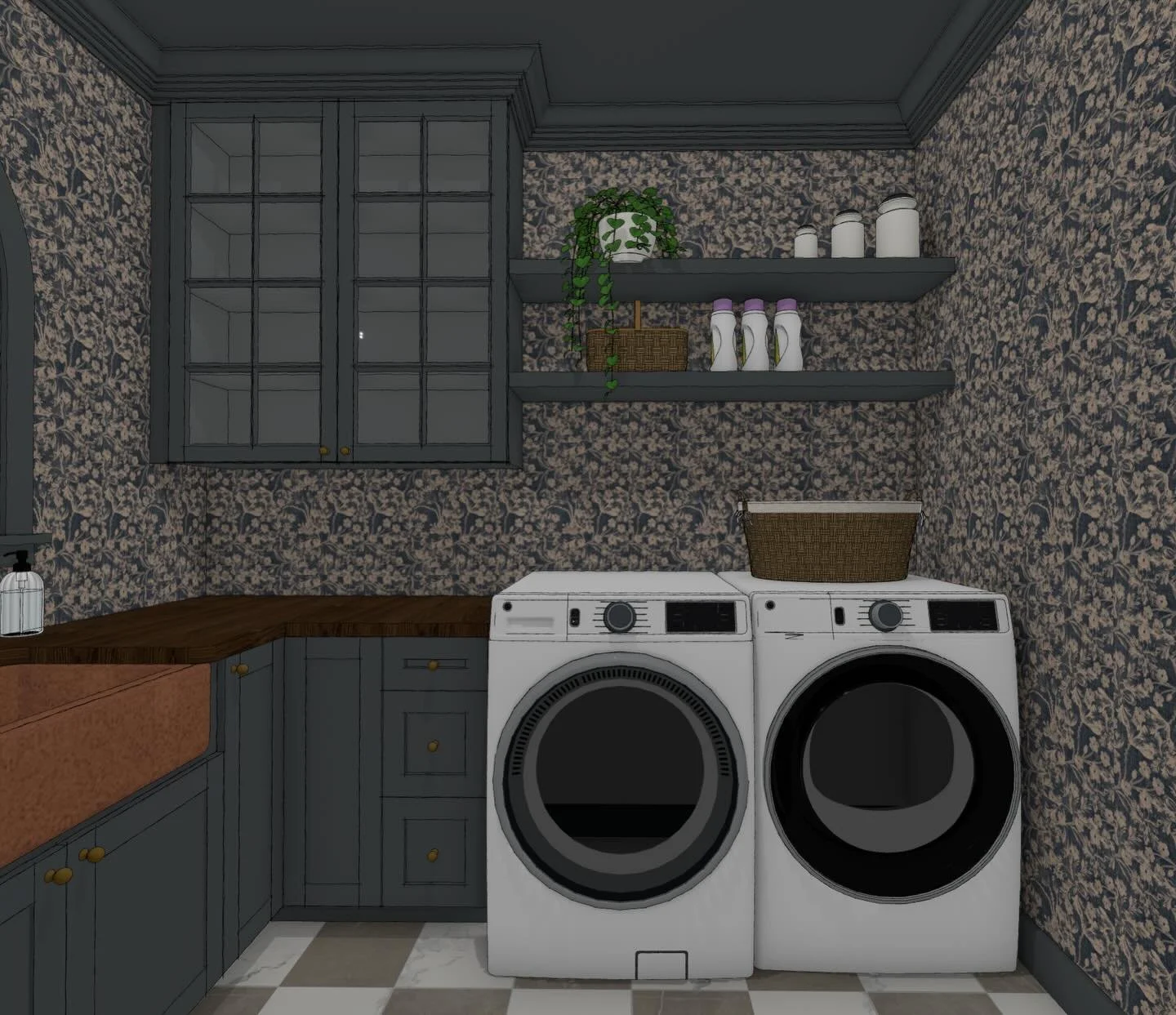 Laundry room of your dreams&hellip; loading 🖤✨
moody, cozy, and just a little bit dramatic (as it should be)

if it looked like this, you&rsquo;d be fighting for laundry duty 🤭
never procrastinating a load again &mdash; consider it part of the aest