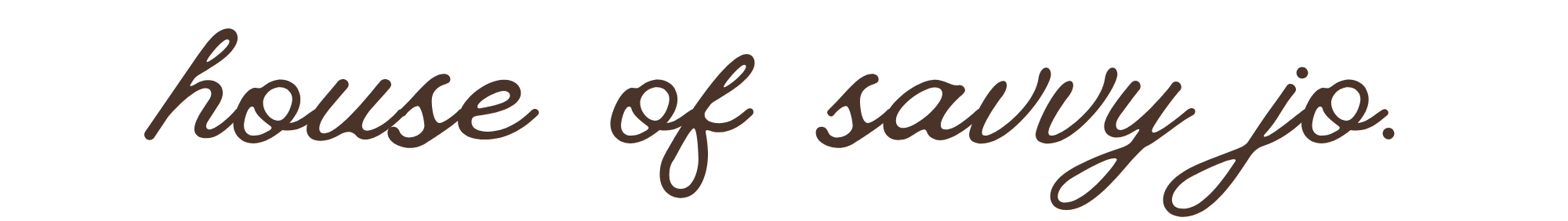 Text reading "house of savory jo." in stylized brown script.