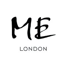 Logo with the word 'ME' in stylized black font above the word 'LONDON' in smaller capital letters.
