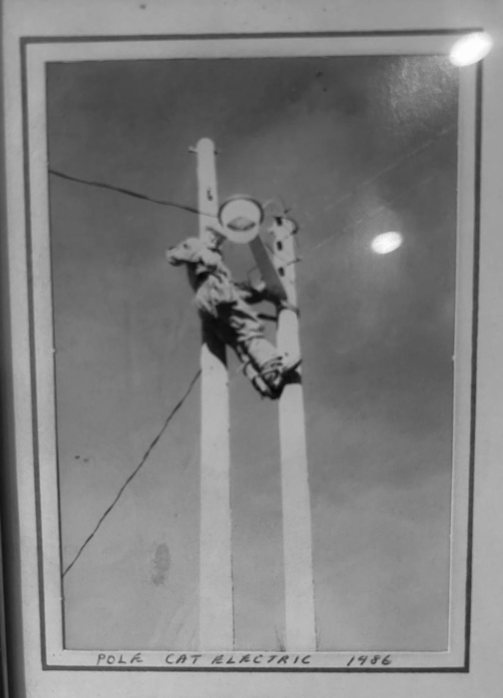 Man fixing electric pole