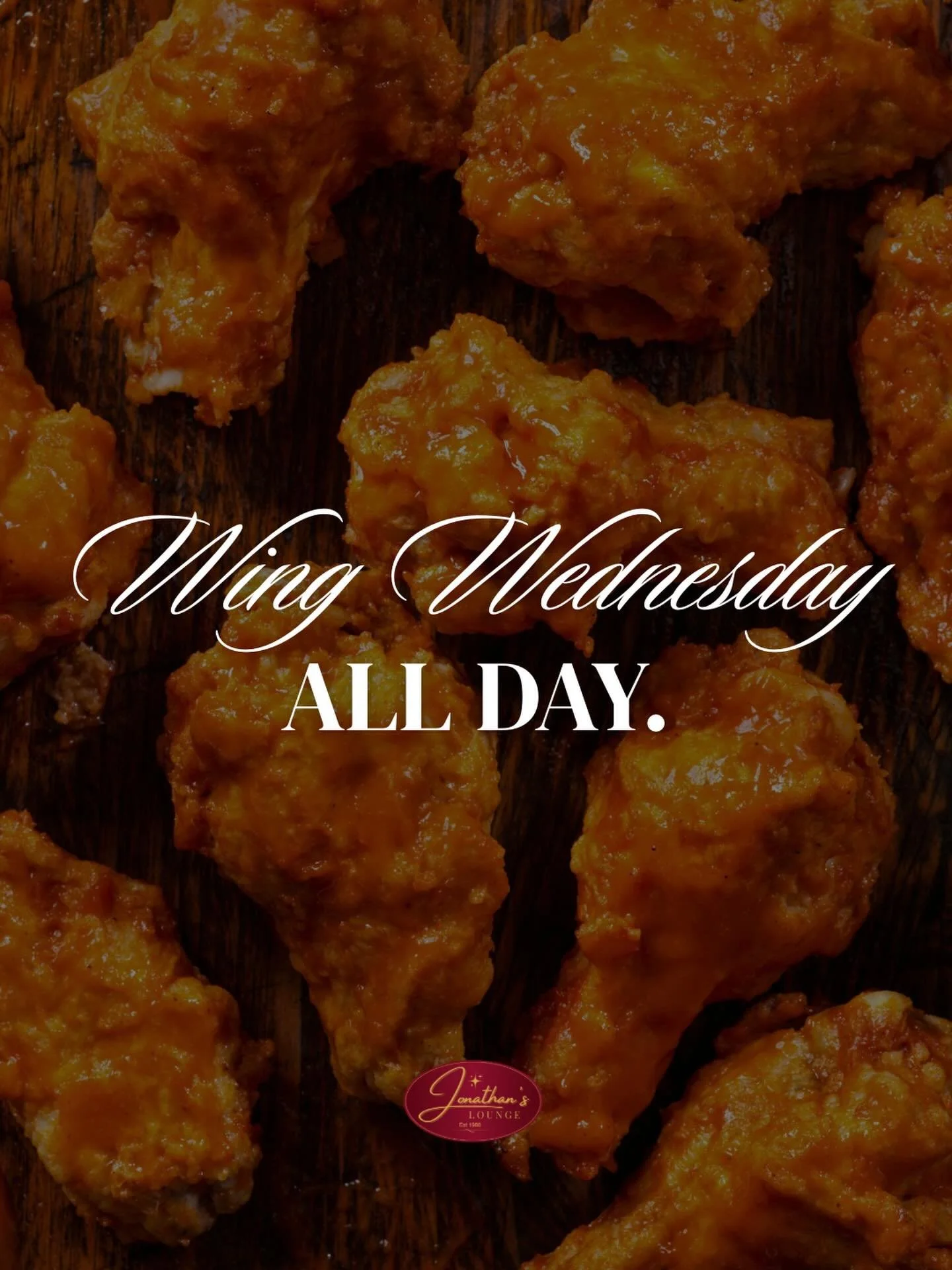 No need to wait for 5pm &mdash; Jonathan&rsquo;s 1/2-priced Wing Nights are back from 11-close. 😍