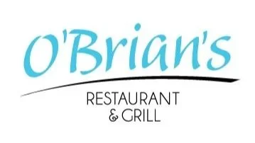 O'Brian's Restaurant & Grill logo with blue cursive text and black line