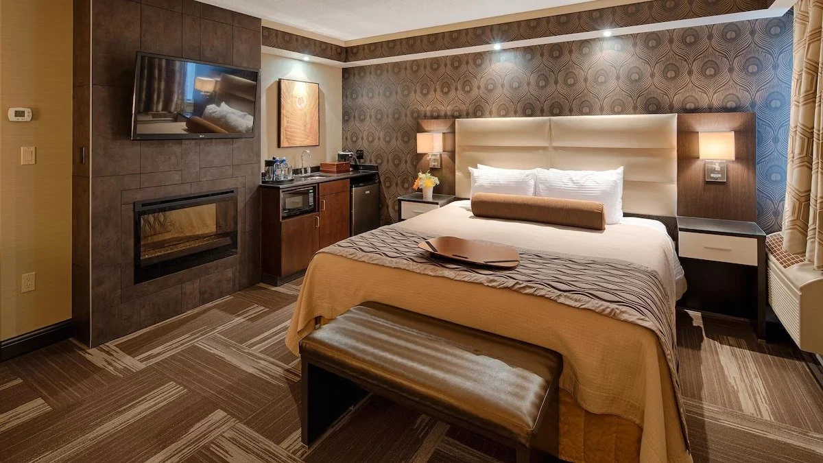 Premier King Jacuzzi Suite. Perfect for a romantic getaway at Best Western Premier Denham Inn & Suites. South Edmonton