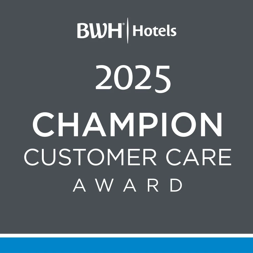 BWH 2025 Champion Customer Care Award earned by Denham Inn & suites in Leduc Alberta