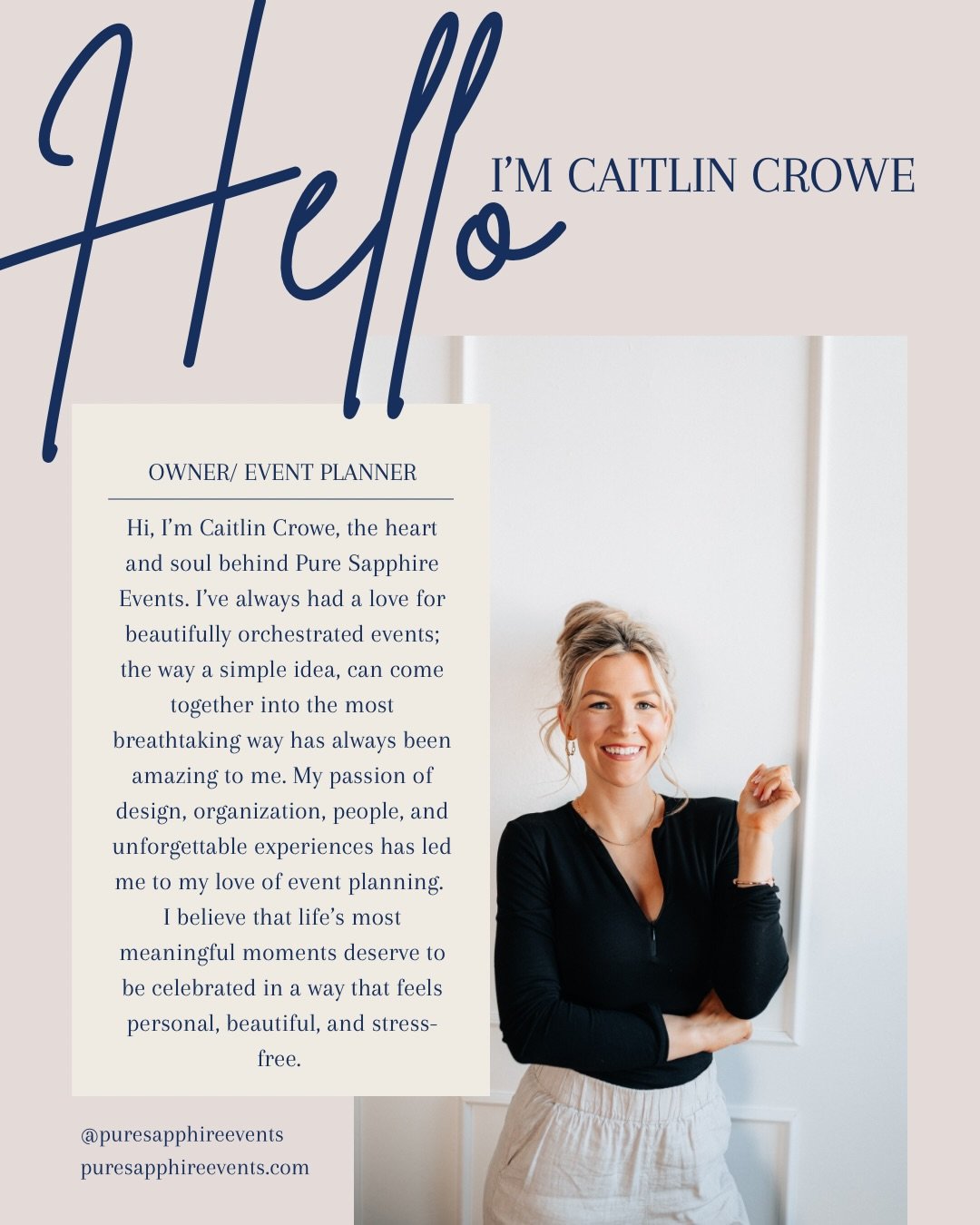 Meet the Owner of PURE SAPPHIRE EVENTS 🤍

Hi I&rsquo;m Caitlin Crowe, 

the heart and soul behind Pure Sapphire Events. I&rsquo;ve always had a love for beautifully orchestrated events; the way a simple idea, can come together into the most breathta