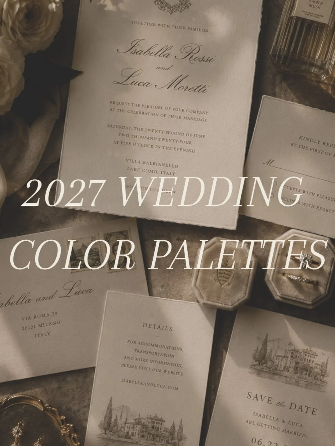 2027 weddings are stepping into a richer, moodier era &mdash; where every color palette feels curated, luxurious, and effortlessly romantic.

From soft olive greens paired with warm browns and creamy neutrals&hellip;

to romantic burgundy tones mixed