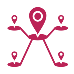 Icon depicting connecting multiple sites