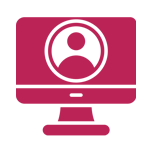 Computer monitor displaying a user profile icon