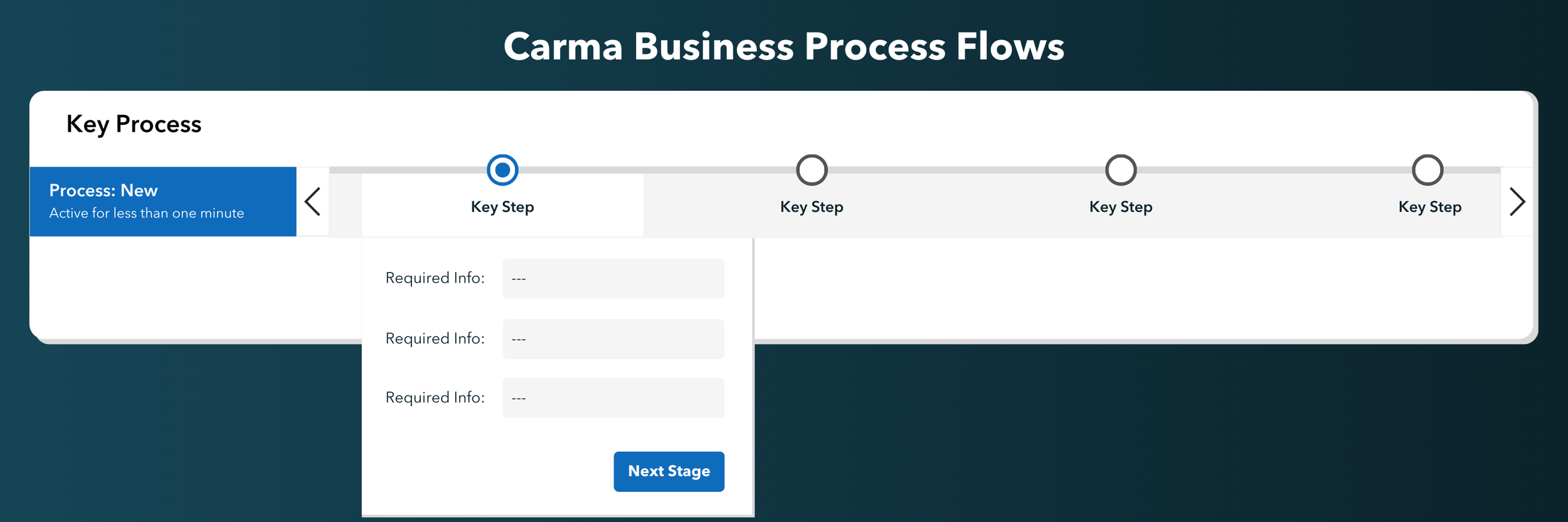 graphic rendering of a business process flow in Carma