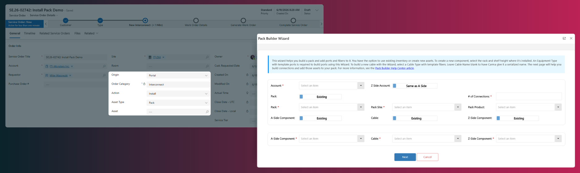 Preview of Carma's Pack Builder Wizard functionality