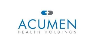 Acumen Health Holdings logo with a stylized blue and gray capsule above the company name.
