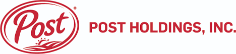 Post Holdings, Inc. company logo with a red oval enclosing the word 'Post' in cursive and a stylized wheat graphic, accompanied by the text 'POST HOLDINGS, INC.' in capital letters.