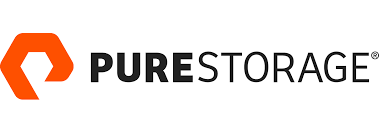 Pure Storage logo with black text and an orange icon