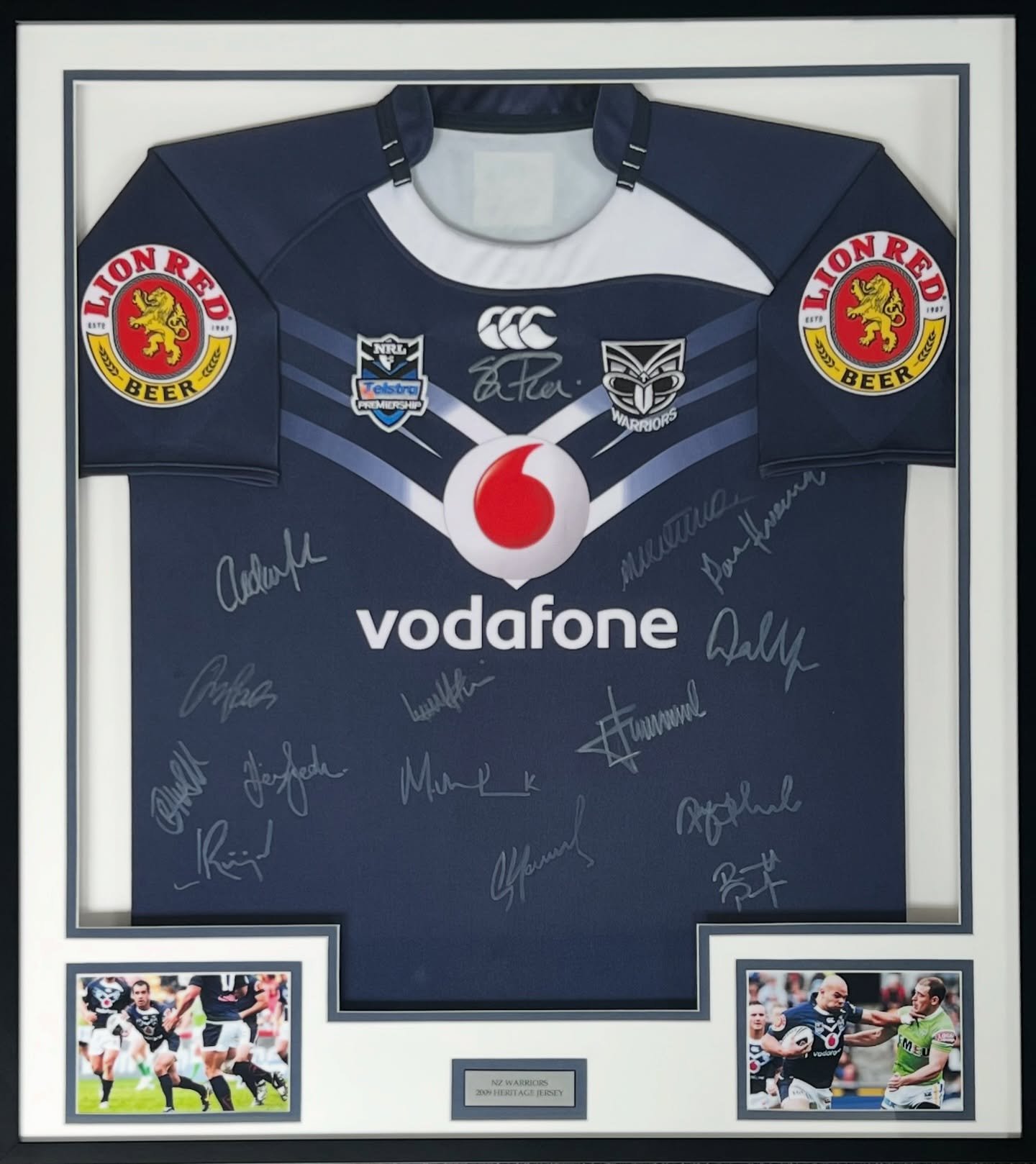 2009 Warriors Heritage Jersey
The match version was later embroided to honor the late Sonny Fai.

Finished with a double mat to compliment the blue and UV glass