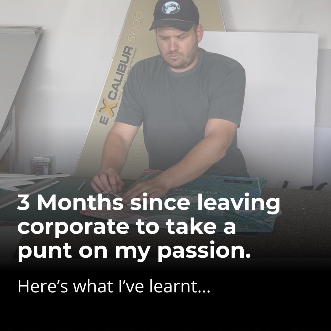 3 months ago I took a punt on myself and follow a passion. 

Left the security of a steady job to build something of my own.

It&rsquo;s been a mix of long days, learning on the fly, and figuring things out as I go.

What I&rsquo;ve realised pretty q