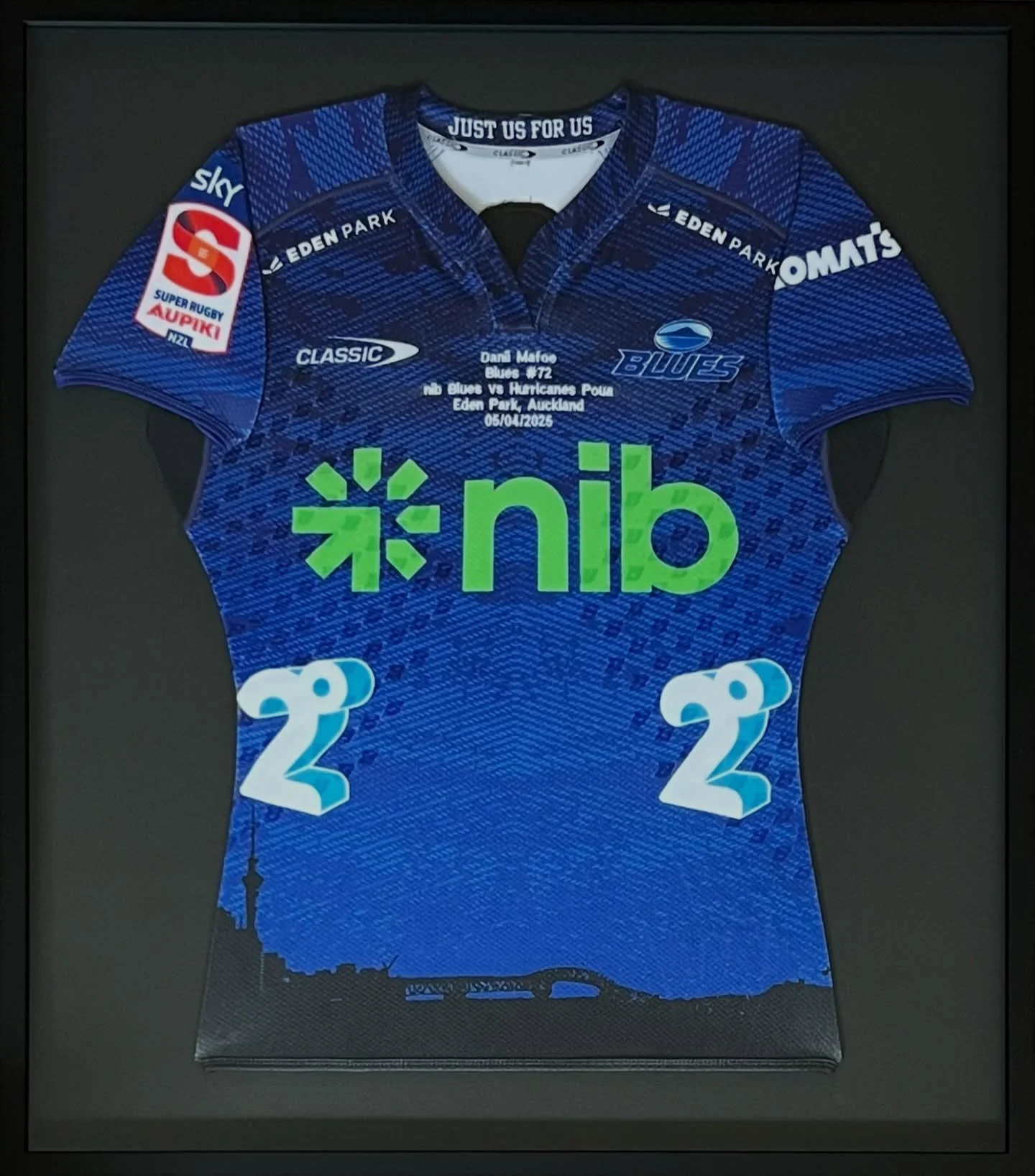 @bluesrugbyteam debut jersey for @daniimafoe_ - no need for a plaque when the jersey tells story.

1st of 2 to celebrate some incredible milestones 🔥