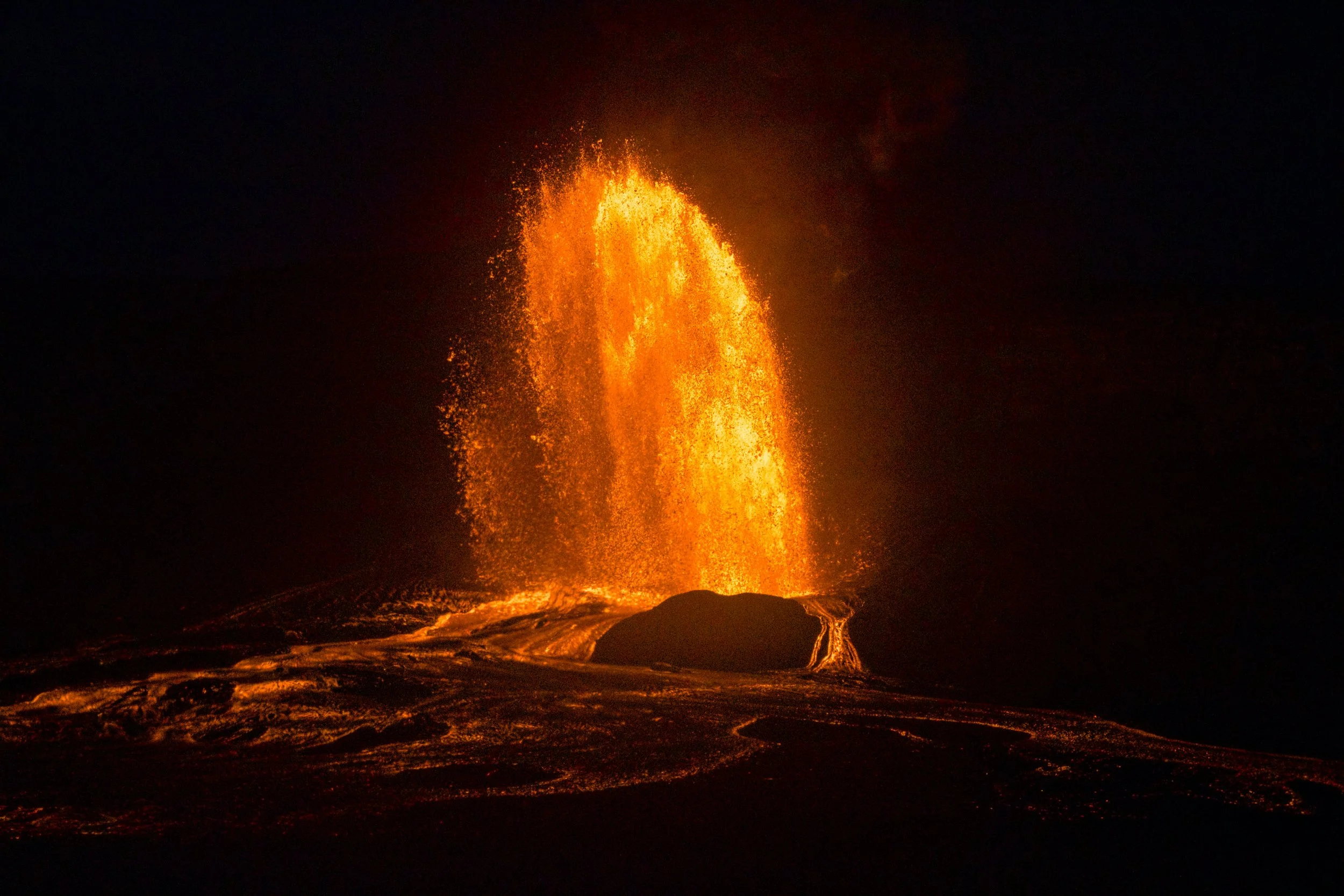 See molten lava in Hawaii