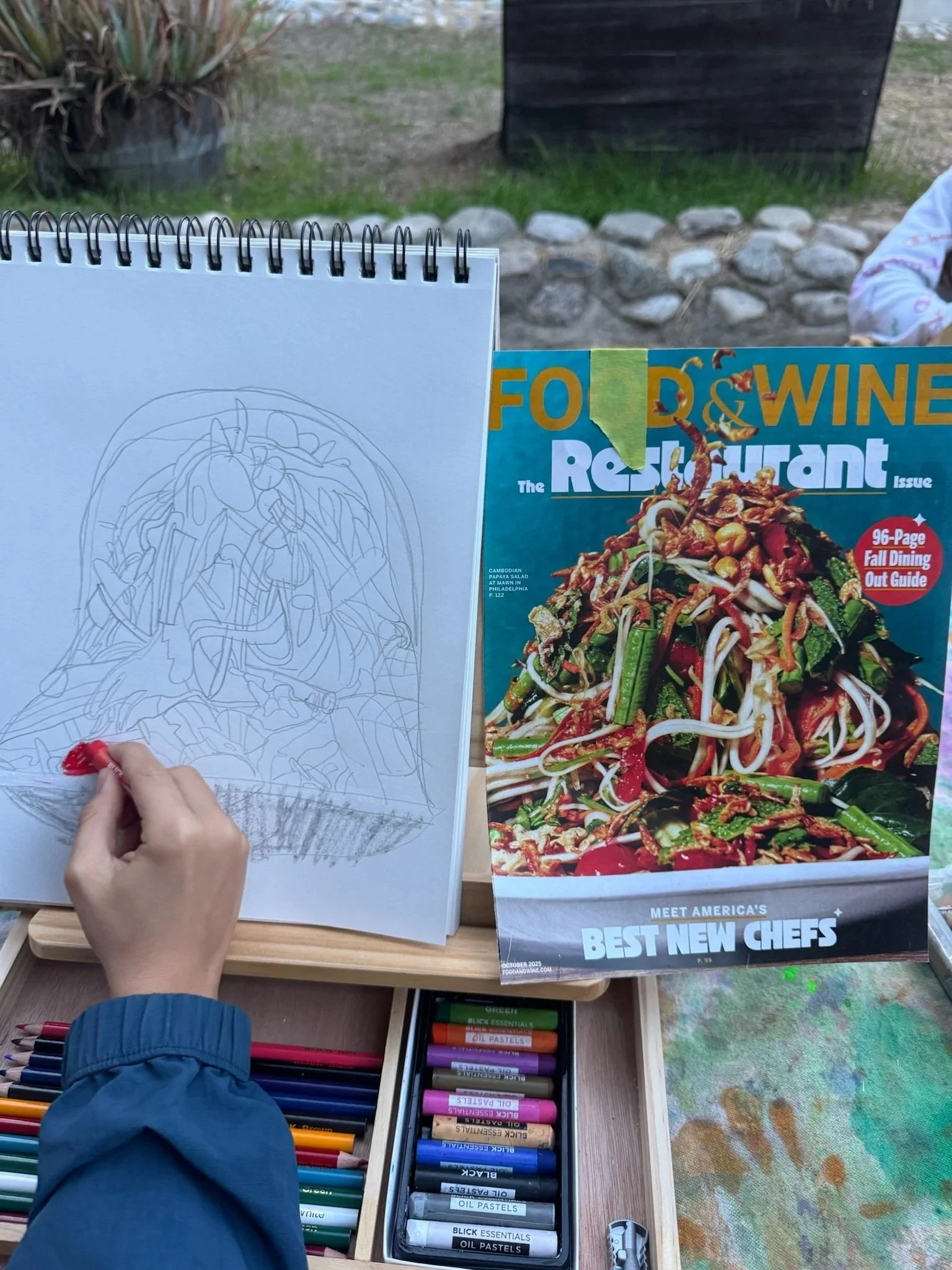 The composition knows that this Tiny Artist has learned to fill his picture plane!