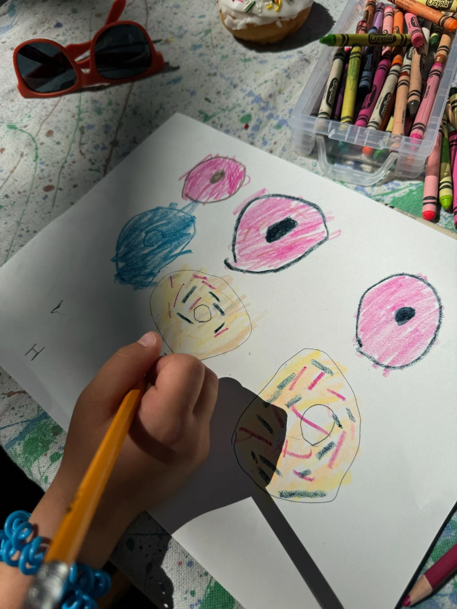 Observation donut drawings from our K-2nd grade class.