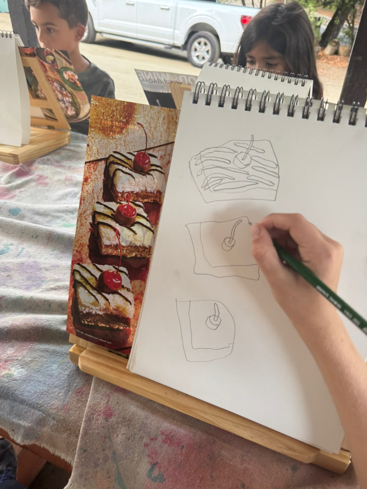 Capturing the correct perspective when translating a photo into a drawing: that's advanced observational work!
