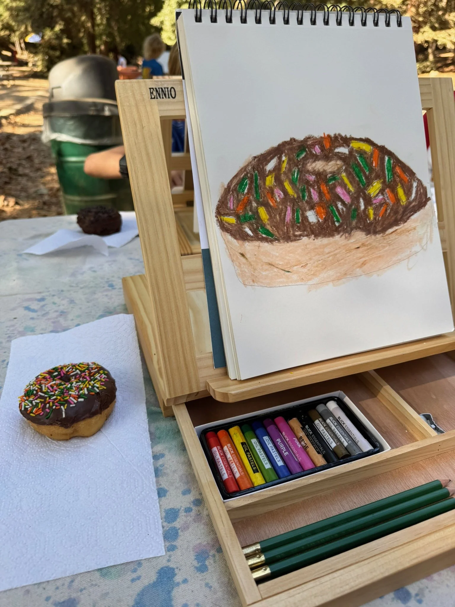 Drawing donuts from observation in our advanced class for 3rd through 5th graders. 