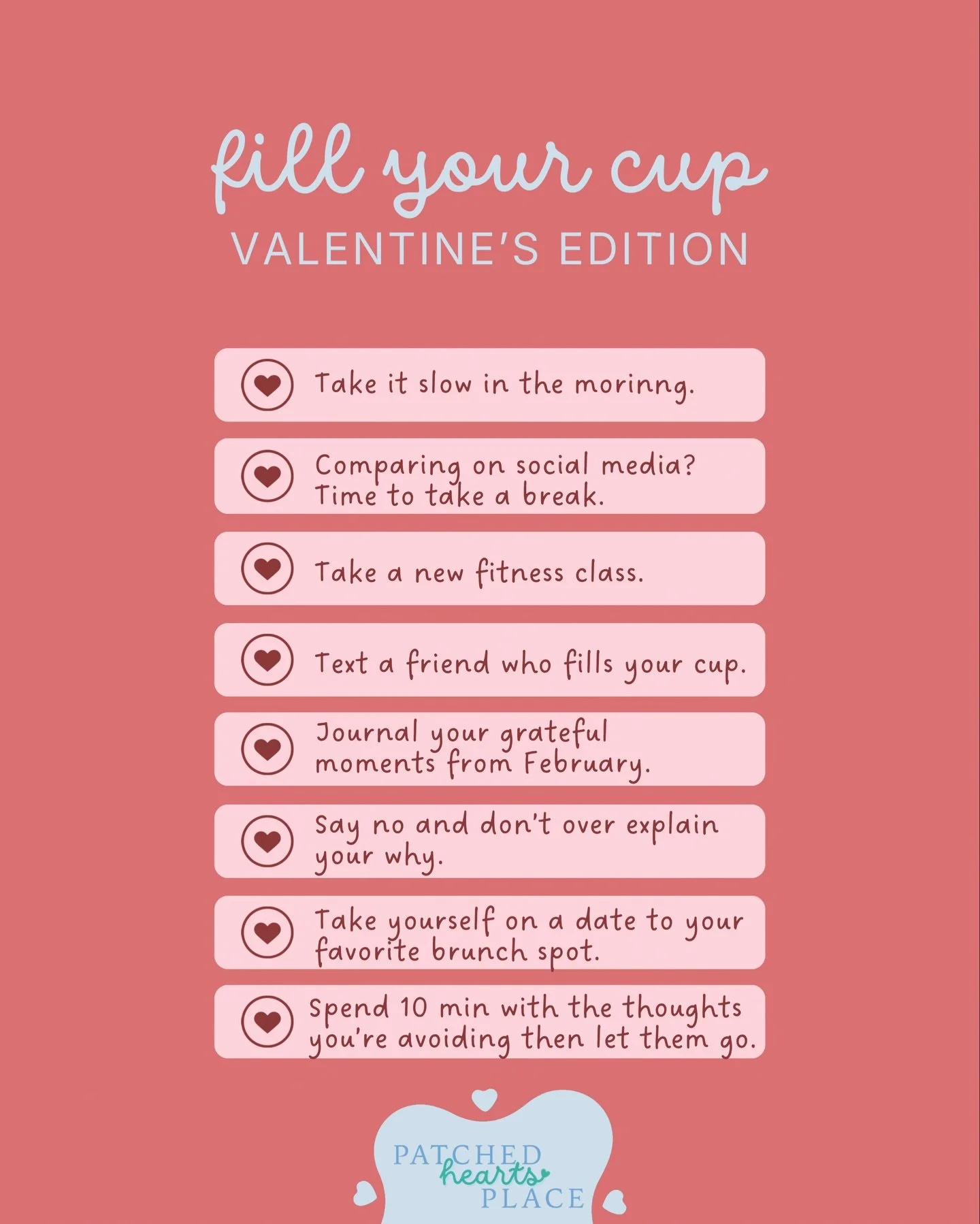 Valentine&rsquo;s Day doesn&rsquo;t have to only be about romantic love. Show up for yourself in these small, meaningful ways. You deserve it 💕

&amp; remember&hellip;
Self-love isn&rsquo;t bubble baths and perfection.
It&rsquo;s consistency.
It&rsq