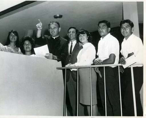 Old black and white photo of Latinos Unidos founders