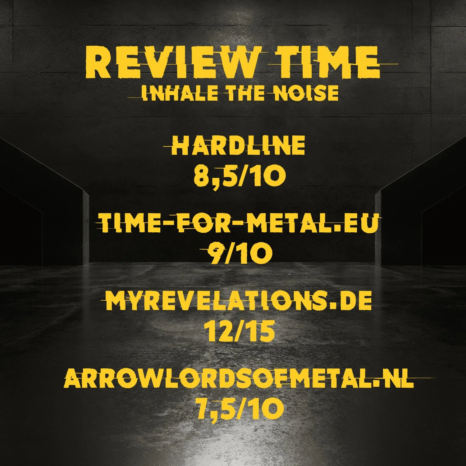 REVIEW TIME - we have gathered some "High Notes" for our upcoming album "Inhale The Noise" for you! Album release is April 17th! 
Big thanks to @hardline_magazin , @timeformetal, @myrevelations_1, @arrow_lords_of_metal for the rec