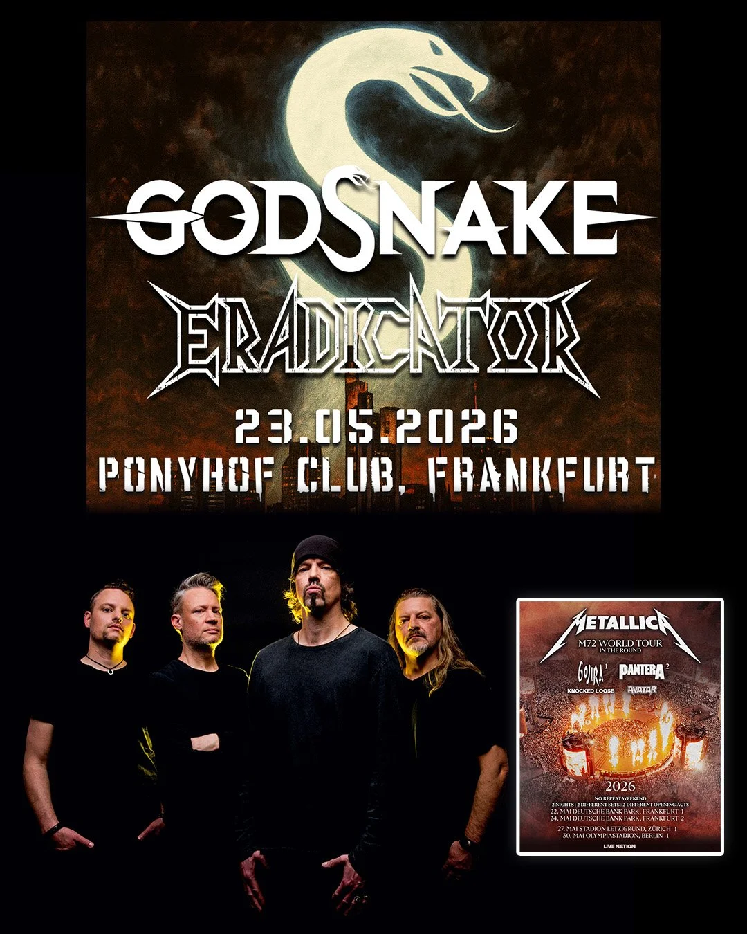 Wer geht diese Wochenende zu @metallica ? Und noch wichtiger, wer kommt zu uns und @eradicator_thrash in den @ponyhof.club ? 😎🤩
Oder fahrt ihr sogar zweigleisig und nehmt alles mit, was Frankfurt an Pfingsten zu bieten hat? Lasst es uns mal wissen.