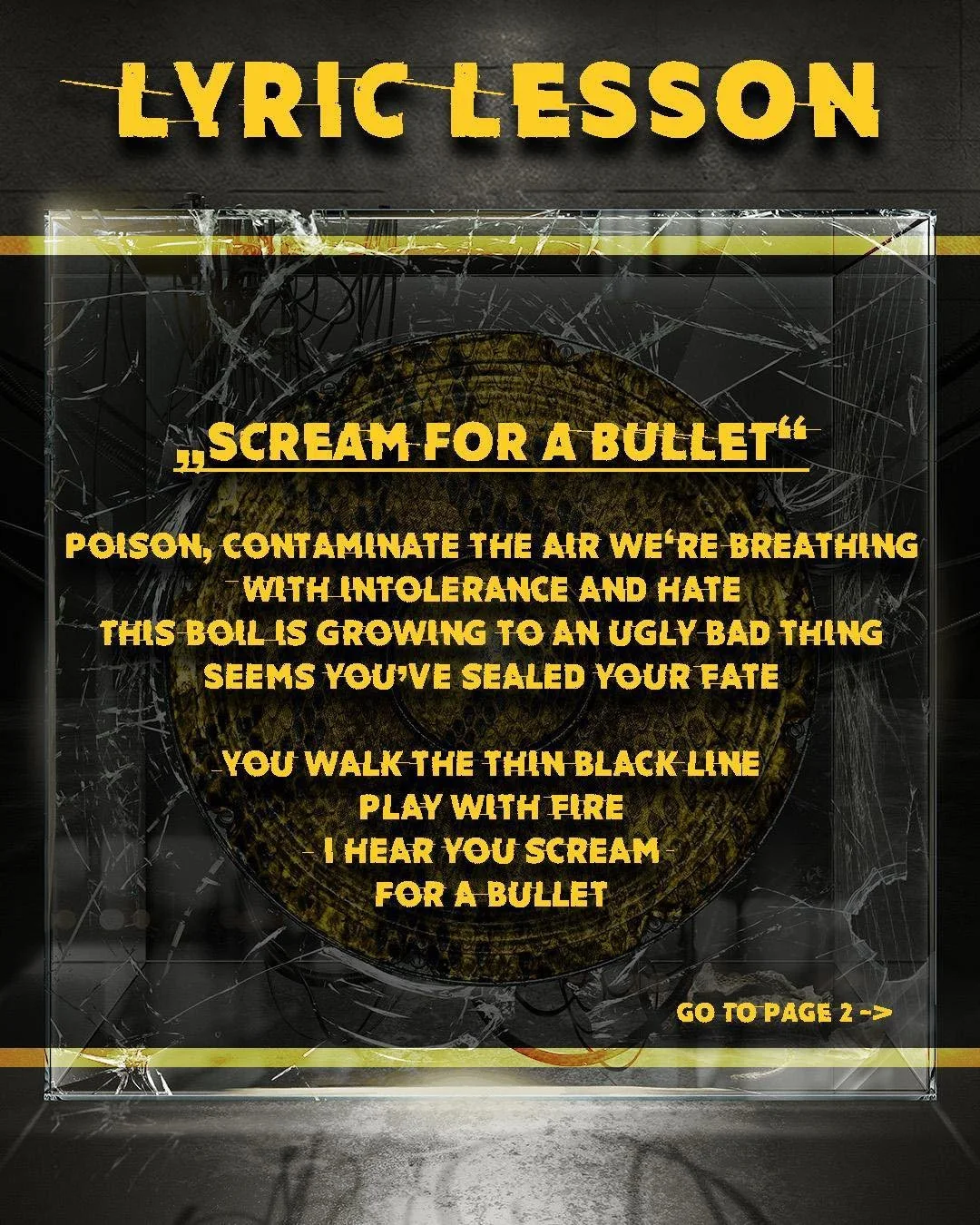 It&rsquo;s time for another little LYRIC LESSSON for you, focussing on some lines from &bdquo;Scream For A Bullet&ldquo; today.

It is a thin line sometimes not to lose control within nowadays madness we are facing everywhere.

#godsnake #thinline #l