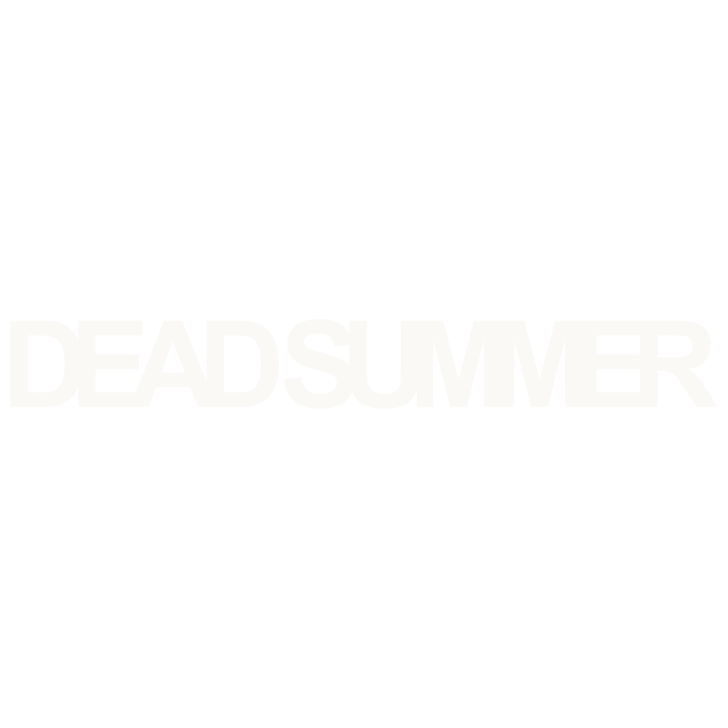 Black background with the words "DEAD SUMMER" in white, bold, uppercase letters centered in the image.