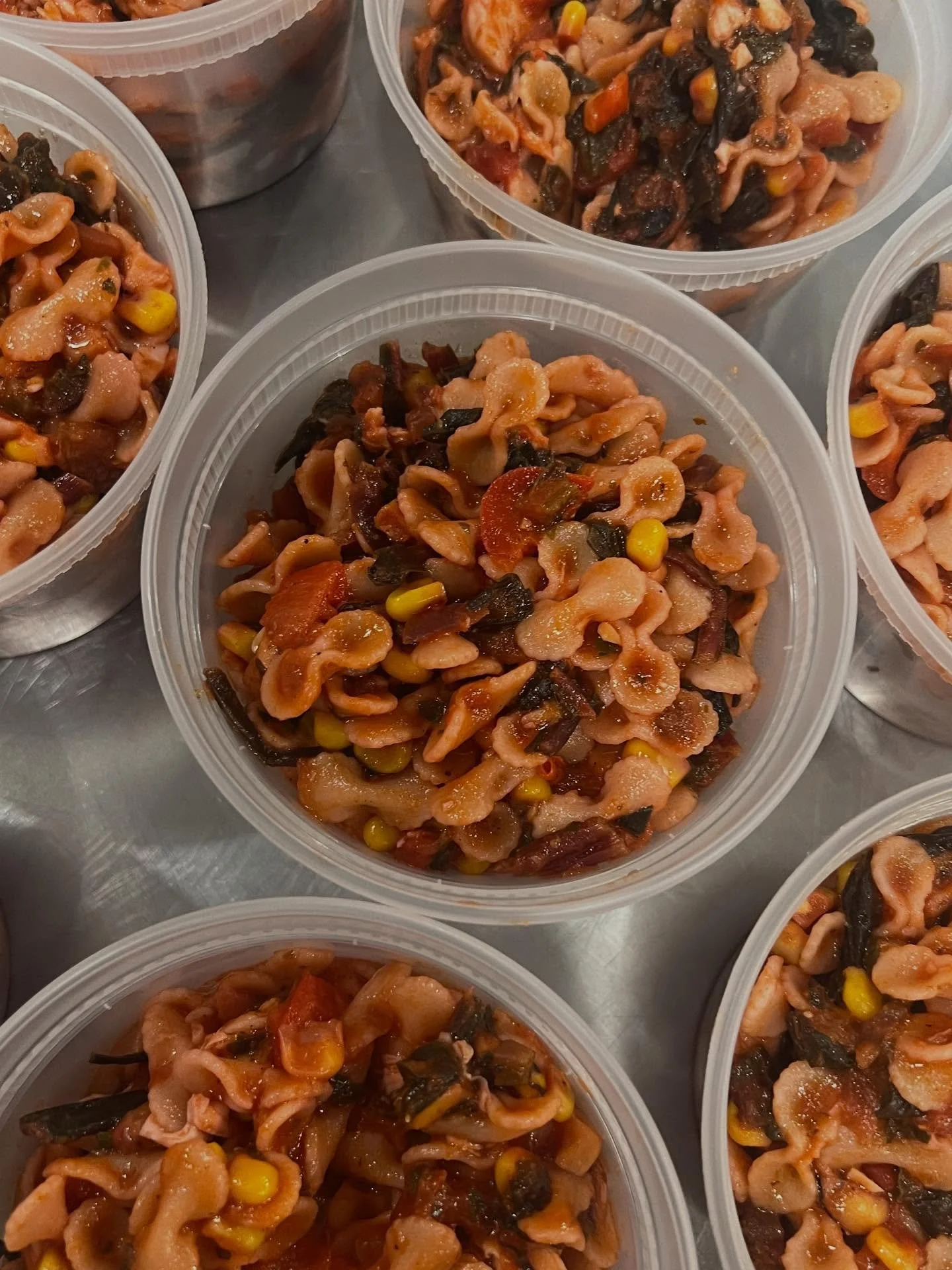 Senior meals are all ready for delivery tomorrow morning.  This is Roasted Chicken, Swiss Chard, Corn, Peppers with Roasted Onions and Garlic.  I think they will enjoy this meal, plus snacks and treats! @sheanadavis @epicureansonoma @burbankhousingco