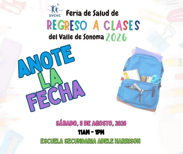Save the date Saturday August 8th, 11:00-1:00 for Back to School nigh for all Sonoma Valley Schools.  Everyone welcome.  Held at Adele Harrison School. @rotarysonomasprings @sheanadavis @nopaycafe @fishsonoma @svchc_sonoma @laluzcenter @sonomacommuni