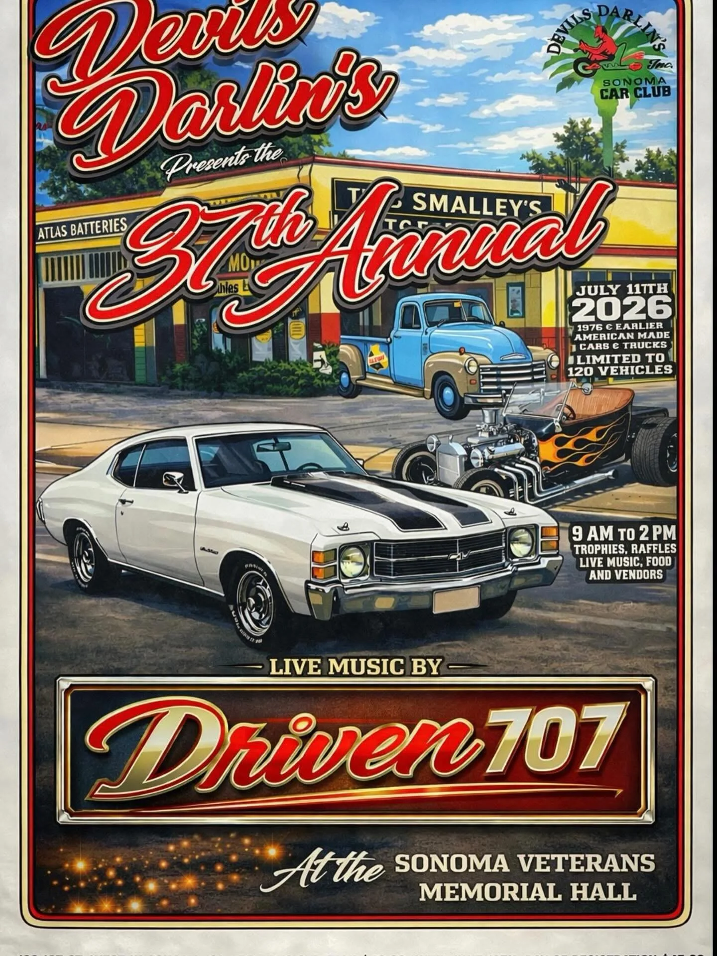 Free and fun car show at Sonoma Vers Hall July 11.  Bring the family and enjoy.
@nopaycafe @sheanadavis @svchc_sonoma @fishsonoma @vintagehousesonoma @laluzcenter @epicureansonoma